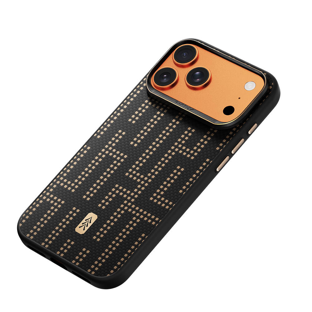 Apple iPhone 17 Pro Max Kılıf M-safe Şarj Özellikli Raptic Aramid Dual Grid Serisi Karbon Kapak - 5