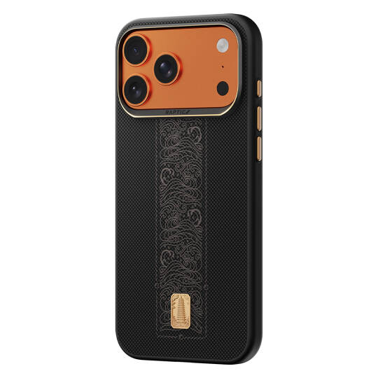Apple iPhone 17 Pro Max Kılıf M-safe Şarj Özellikli Raptic Aramid Dual Rise Serisi 24 Ayar Altın Kaplamalı Karbon Kapak - 8