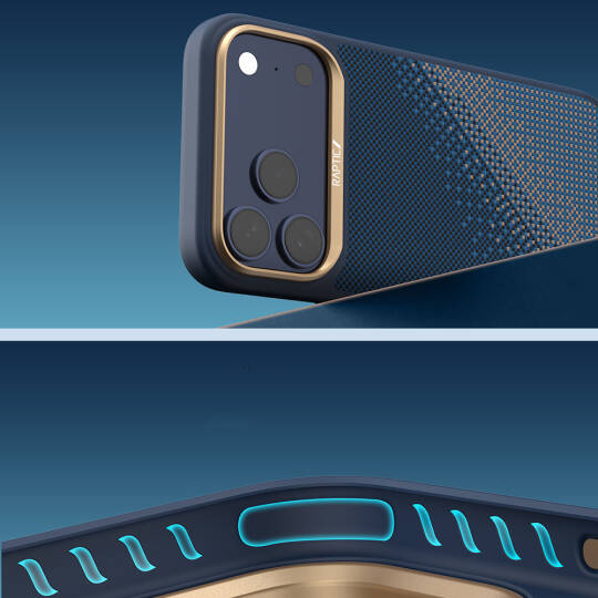 Apple iPhone 17 Pro Max Kılıf M-safe Şarj Özellikli Raptic Aramid Dual Serenity Serisi Karbon Kapak - 12