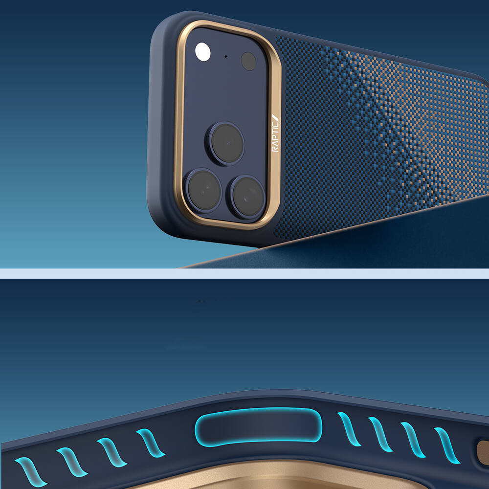 Apple iPhone 17 Pro Max Kılıf M-safe Şarj Özellikli Raptic Aramid Dual Serenity Serisi Karbon Kapak - 12