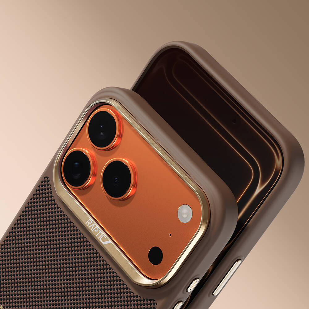 Apple iPhone 17 Pro Max Kılıf M-safe Şarj Özellikli Raptic Aramid Dual Serenity Serisi Karbon Kapak - 3