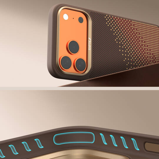 Apple iPhone 17 Pro Max Kılıf M-safe Şarj Özellikli Raptic Aramid Dual Serenity Serisi Karbon Kapak - 4