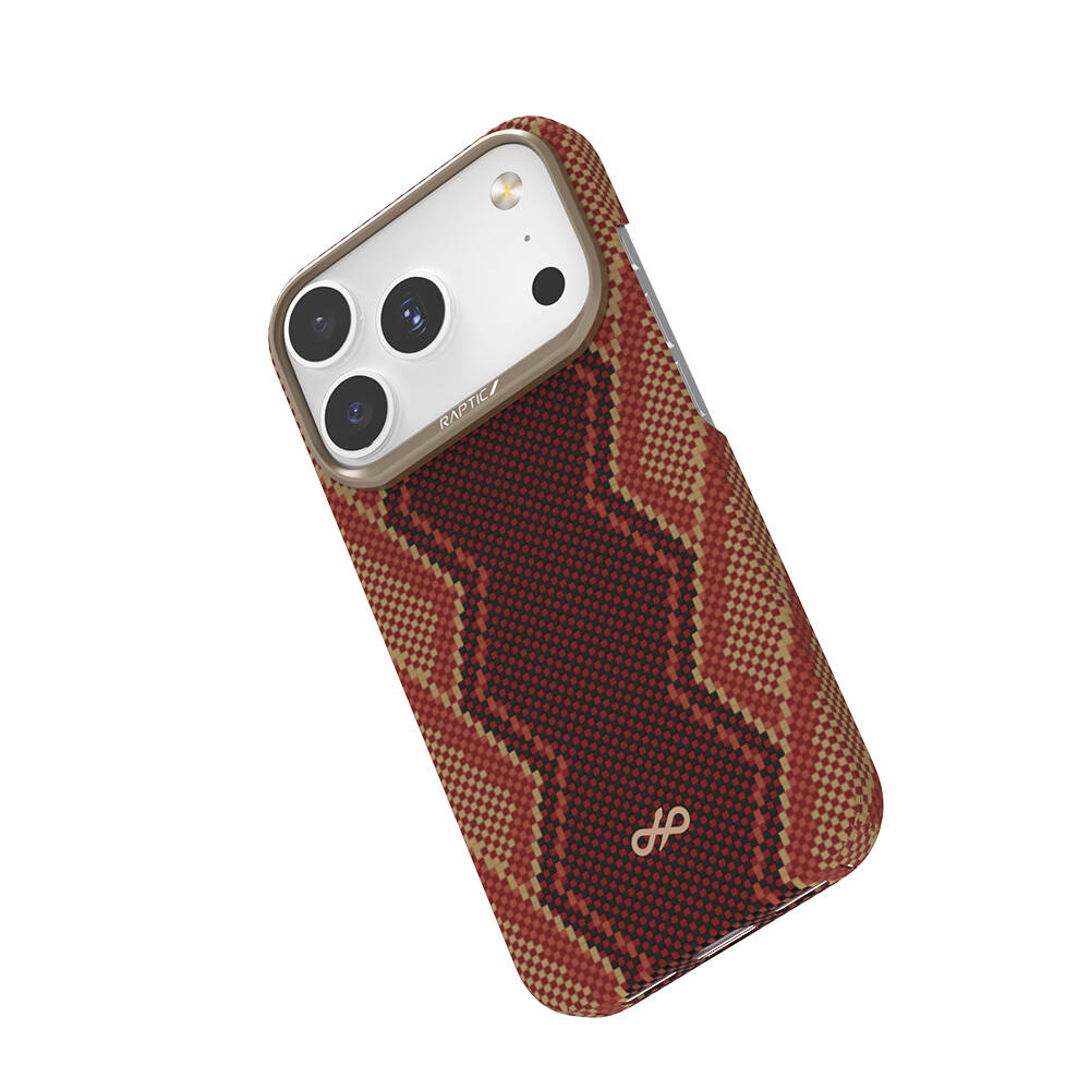 Apple iPhone 17 Pro Max Kılıf M-safe Şarj Özellikli Raptic Aramid Skin Bionic Serisi Karbon Kapak - 6