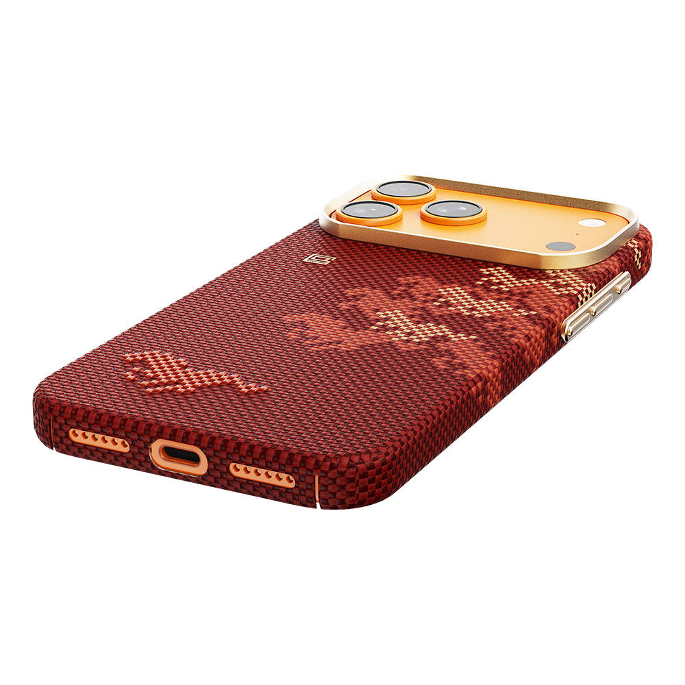 Apple iPhone 17 Pro Max Kılıf M-safe Şarj Özellikli Raptic Aramid Skin Chivalry Serisi Karbon Kapak - 6