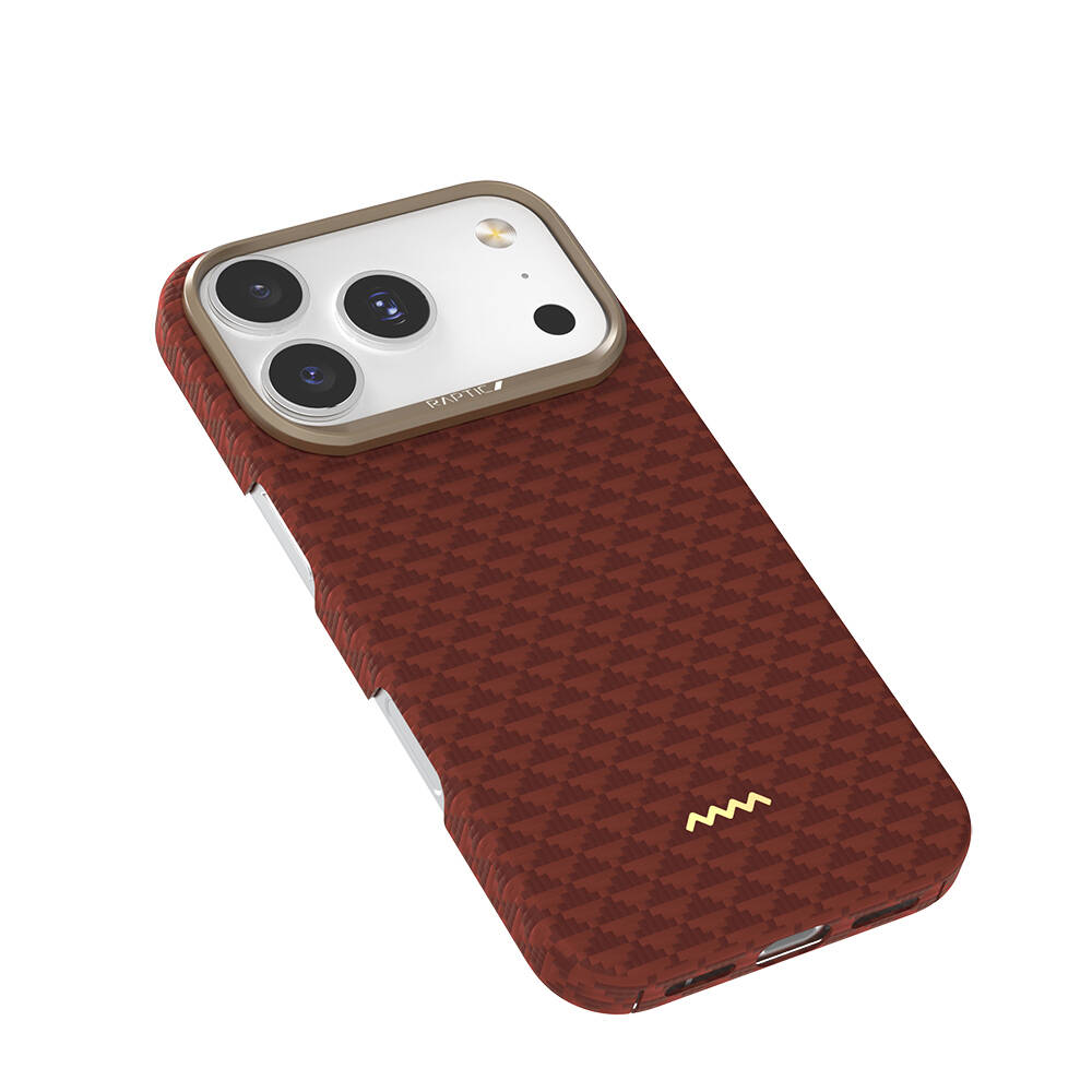 Apple iPhone 17 Pro Max Kılıf M-safe Şarj Özellikli Raptic Aramid Skin Origin Serisi Karbon Kapak - 6