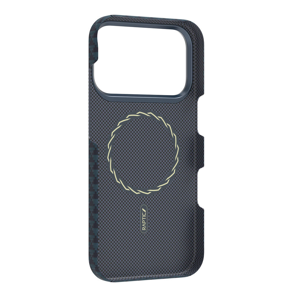 Apple iPhone 17 Pro Max Kılıf M-safe Şarj Özellikli Raptic Aramid Skin Origin Serisi Karbon Kapak - 14