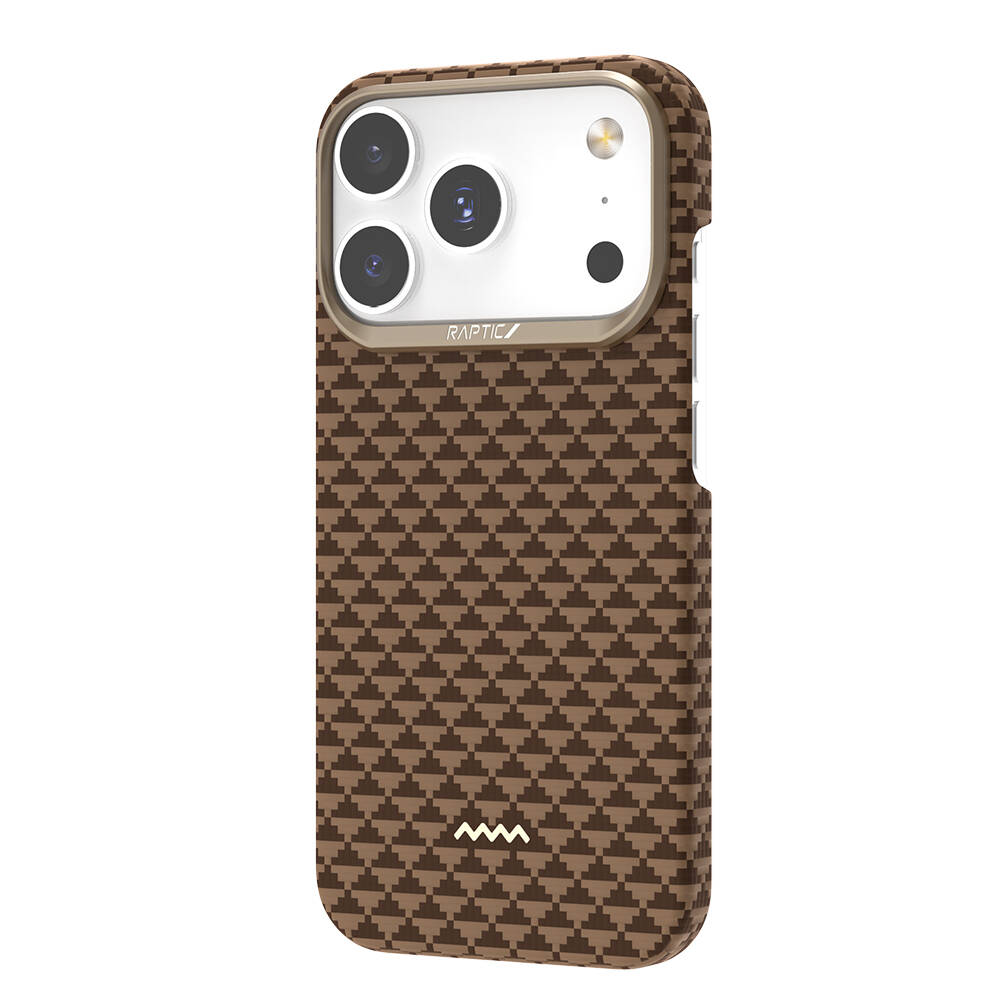 Apple iPhone 17 Pro Max Kılıf M-safe Şarj Özellikli Raptic Aramid Skin Origin Serisi Karbon Kapak - 17