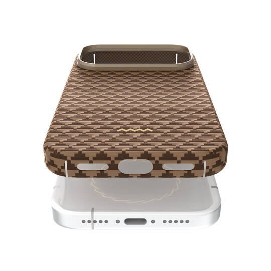Apple iPhone 17 Pro Max Kılıf M-safe Şarj Özellikli Raptic Aramid Skin Origin Serisi Karbon Kapak - 24