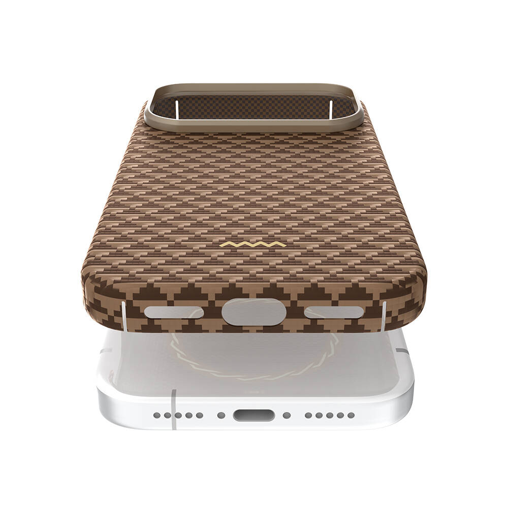 Apple iPhone 17 Pro Max Kılıf M-safe Şarj Özellikli Raptic Aramid Skin Origin Serisi Karbon Kapak - 24