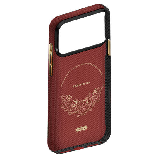 Apple iPhone 17 Pro Max Kılıf M-safe Şarj Özellikli Raptic Aramid Skin Rise Serisi 24 Ayar Altın Kaplamalı Karbon Kapak - 3