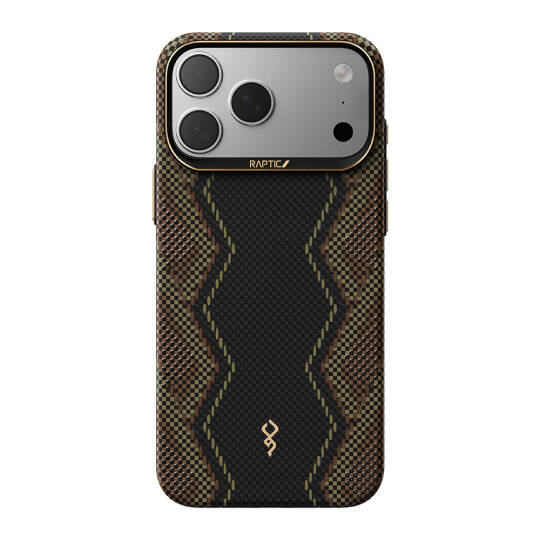 Apple iPhone 17 Pro Max Kılıf M-safe Şarj Özellikli Raptic Aramid Skin Scepter Serisi Karbon Kapak