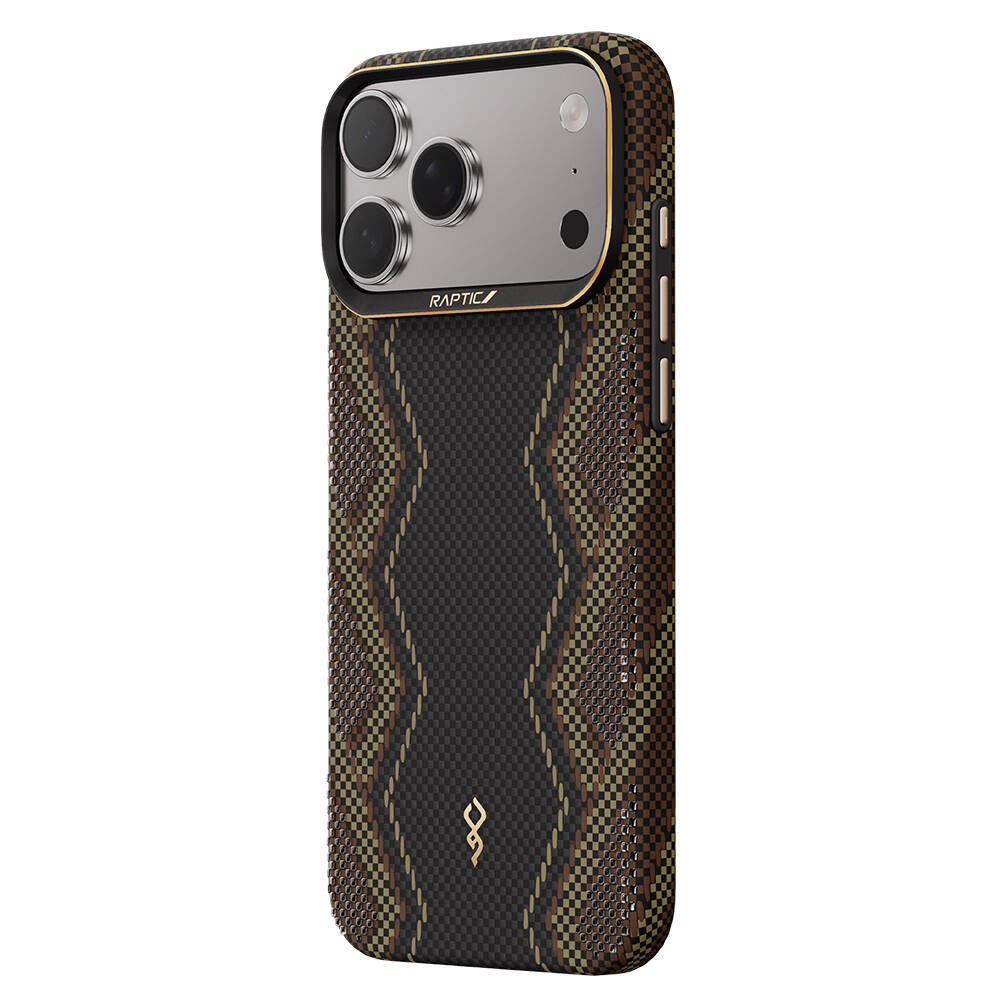 Apple iPhone 17 Pro Max Kılıf M-safe Şarj Özellikli Raptic Aramid Skin Scepter Serisi Karbon Kapak - 4