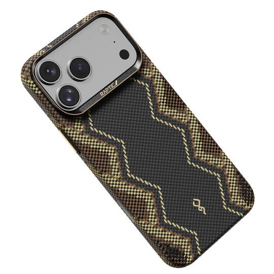 Apple iPhone 17 Pro Max Kılıf M-safe Şarj Özellikli Raptic Aramid Skin Scepter Serisi Karbon Kapak - 6