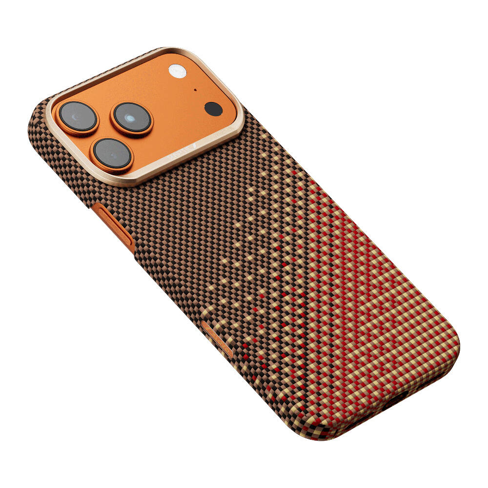 Apple iPhone 17 Pro Max Kılıf M-safe Şarj Özellikli Raptic Aramid Skin Serenity Serisi Karbon Kapak - 17