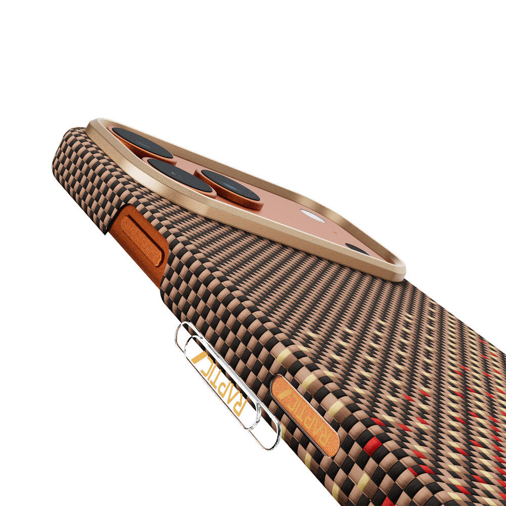Apple iPhone 17 Pro Max Kılıf M-safe Şarj Özellikli Raptic Aramid Skin Serenity Serisi Karbon Kapak - 21