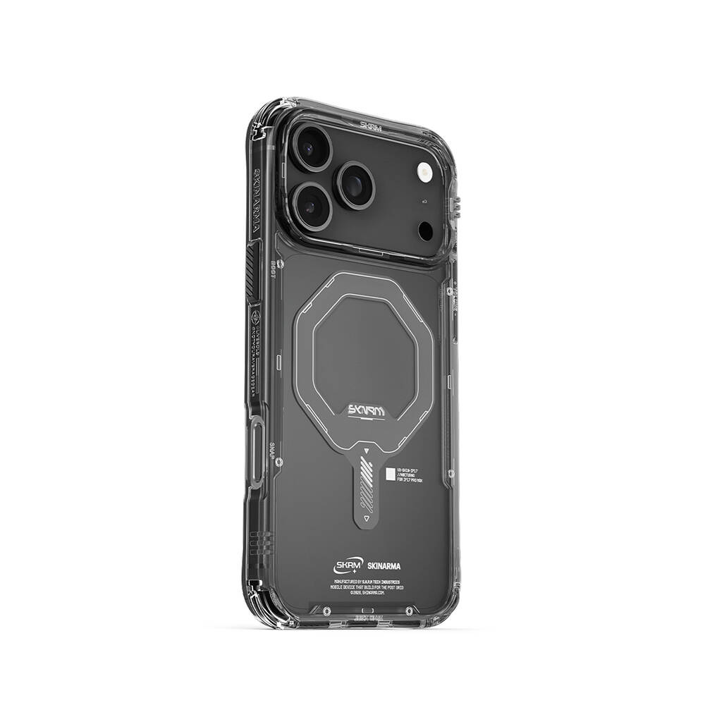 Apple iPhone 17 Pro Max Kılıf M-safe Şarj Özellikli Şeffaf Airbag Tasarımlı Skinarma Saido Mag-Charge Kapak - 2