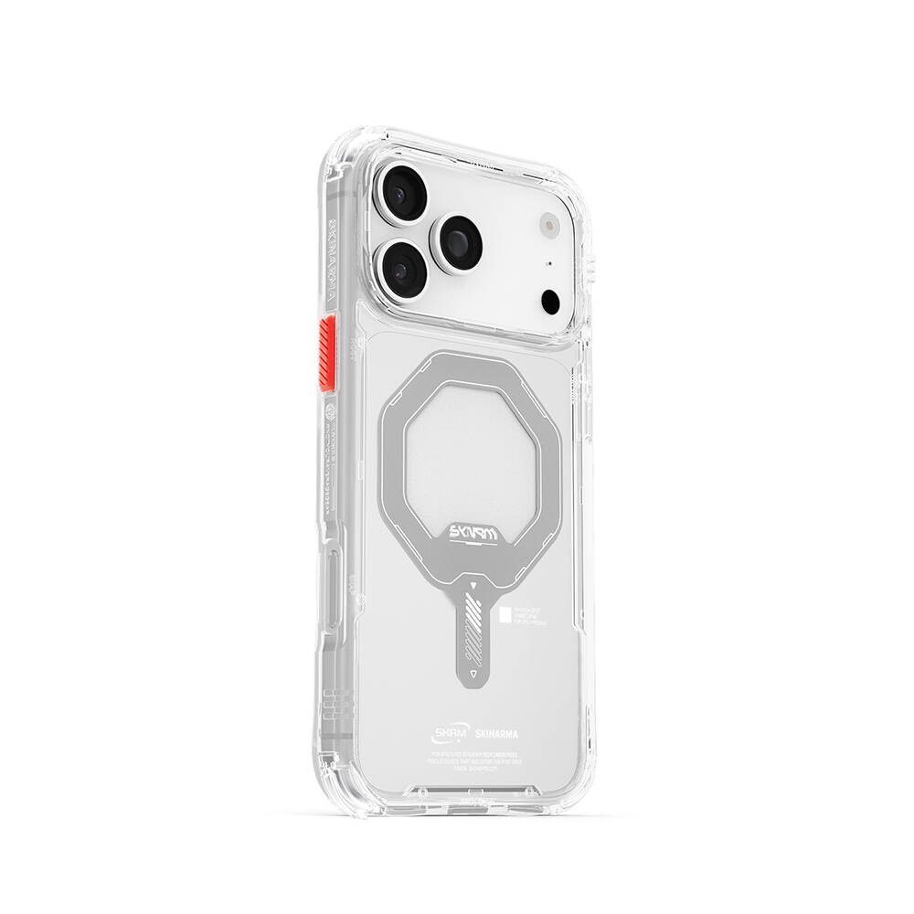 Apple iPhone 17 Pro Max Kılıf M-safe Şarj Özellikli Şeffaf Airbag Tasarımlı Skinarma Saido Mag-Charge Kapak - 1
