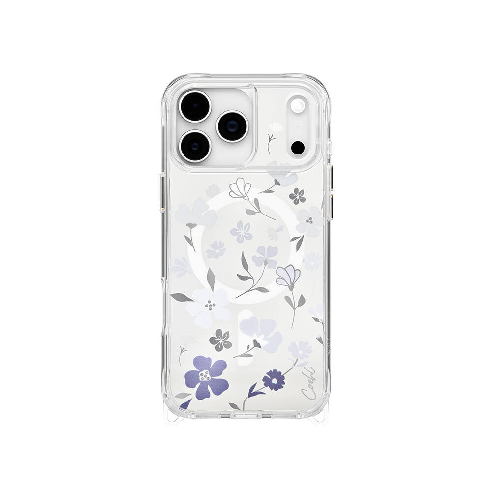Apple iPhone 17 Pro Max Kılıf M-safe Şarj Özellikli Şeffaf Arka Yüzey Çiçekli Coehl Amara Kapak - 2