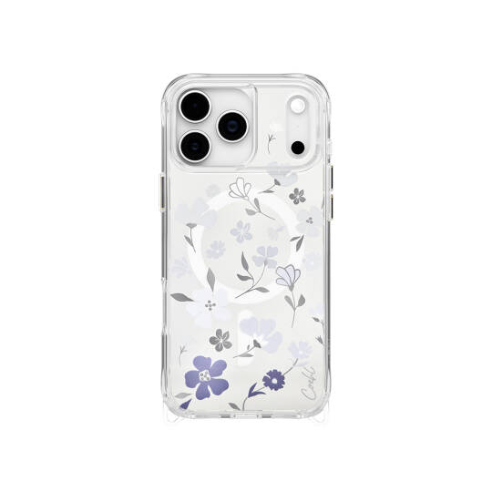 Apple iPhone 17 Pro Max Kılıf M-safe Şarj Özellikli Şeffaf Arka Yüzey Çiçekli Coehl Amara Kapak