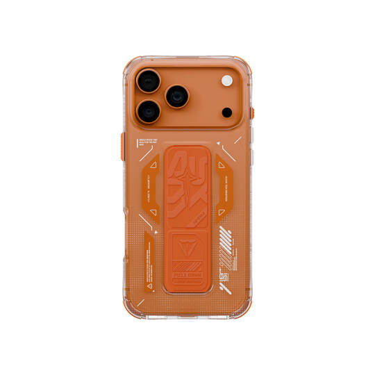 Apple iPhone 17 Pro Max Kılıf M-safe Şarj Özellikli Teknoloji Desenli Skinarma Helio Mag Charge Standlı Kapak - 3