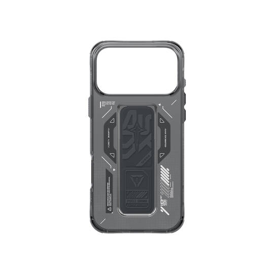 Apple iPhone 17 Pro Max Kılıf M-safe Şarj Özellikli Teknoloji Desenli Skinarma Helio Mag Charge Standlı Kapak - 10