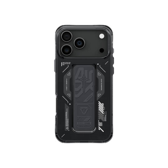 Apple iPhone 17 Pro Max Kılıf M-safe Şarj Özellikli Teknoloji Desenli Skinarma Helio Mag Charge Standlı Kapak