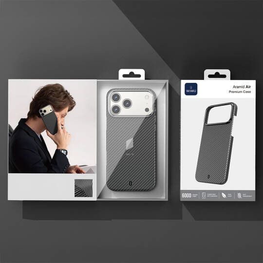 Apple iPhone 17 Pro Max Kılıf M-safe Şarj Özellikli Wiwu DCC-206 Aramid Air Kapak - 5