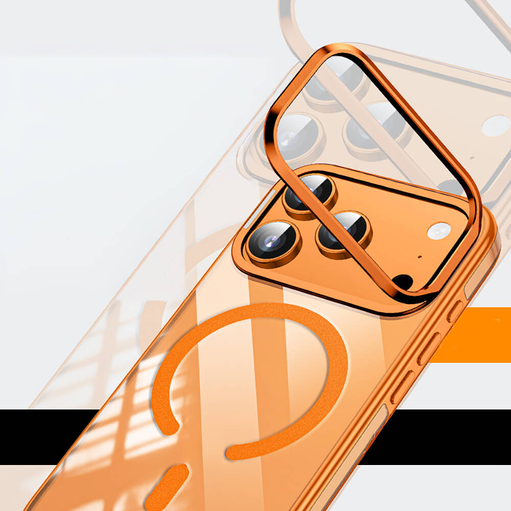 Apple iPhone 17 Pro Max Kılıf M-safe Şarj Özellikli Wlons Standlı Efsane Kapak - 11