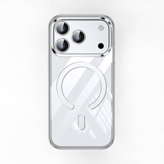 Apple iPhone 17 Pro Max Kılıf M-safe Şarj Özellikli Wlons Standlı Efsane Kapak Gümüş