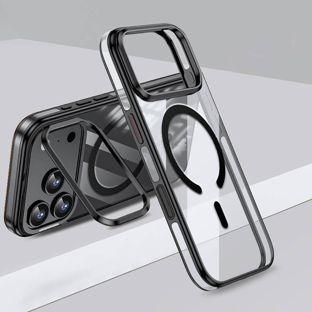 Apple iPhone 17 Pro Max Kılıf M-safe Şarj Özellikli Wlons Standlı Efsane Kapak - 1