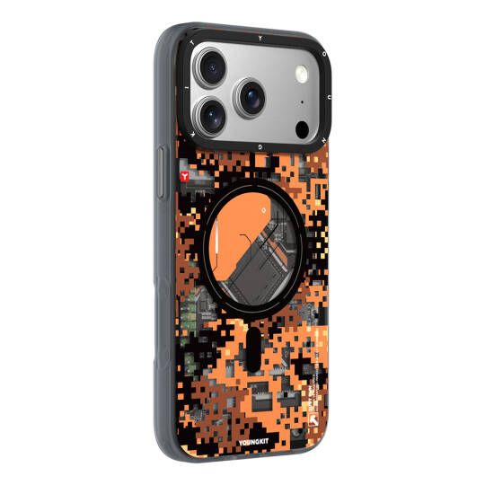 Apple iPhone 17 Pro Max Kılıf M-Safe Şarj Özellikli Youngkit Camouflage Sykell Serisi Kapak - 9