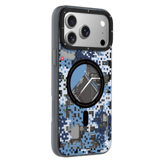 Apple iPhone 17 Pro Max Kılıf M-Safe Şarj Özellikli Youngkit Camouflage Sykell Serisi Kapak - 11