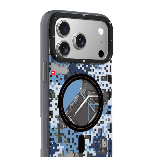 Apple iPhone 17 Pro Max Kılıf M-Safe Şarj Özellikli Youngkit Camouflage Sykell Serisi Kapak - 17