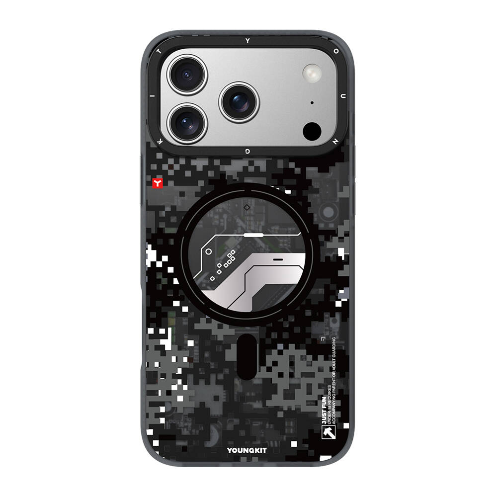 Apple iPhone 17 Pro Max Kılıf M-Safe Şarj Özellikli Youngkit Camouflage Sykell Serisi Kapak - 7