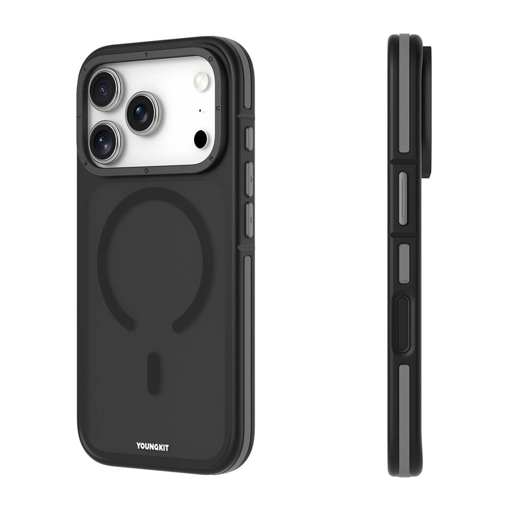 Apple iPhone 17 Pro Max Kılıf M-safe Şarj Özellikli Youngkit Rock Sand Serisi Kapak - 13