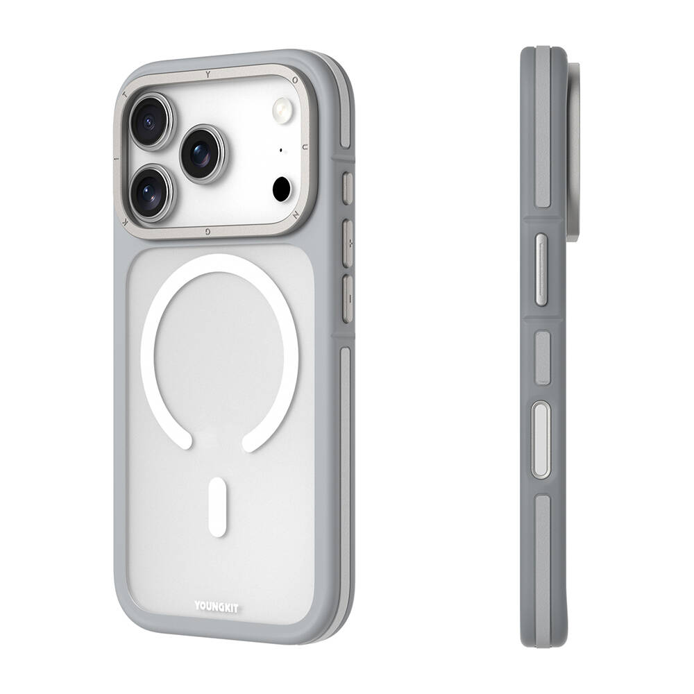 Apple iPhone 17 Pro Max Kılıf M-safe Şarj Özellikli Youngkit Rock Sand Serisi Kapak - 14