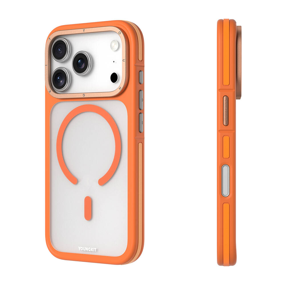 Apple iPhone 17 Pro Max Kılıf M-safe Şarj Özellikli Youngkit Rock Sand Serisi Kapak - 15