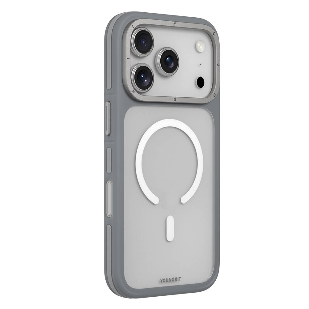 Apple iPhone 17 Pro Max Kılıf M-safe Şarj Özellikli Youngkit Rock Sand Serisi Kapak - 4