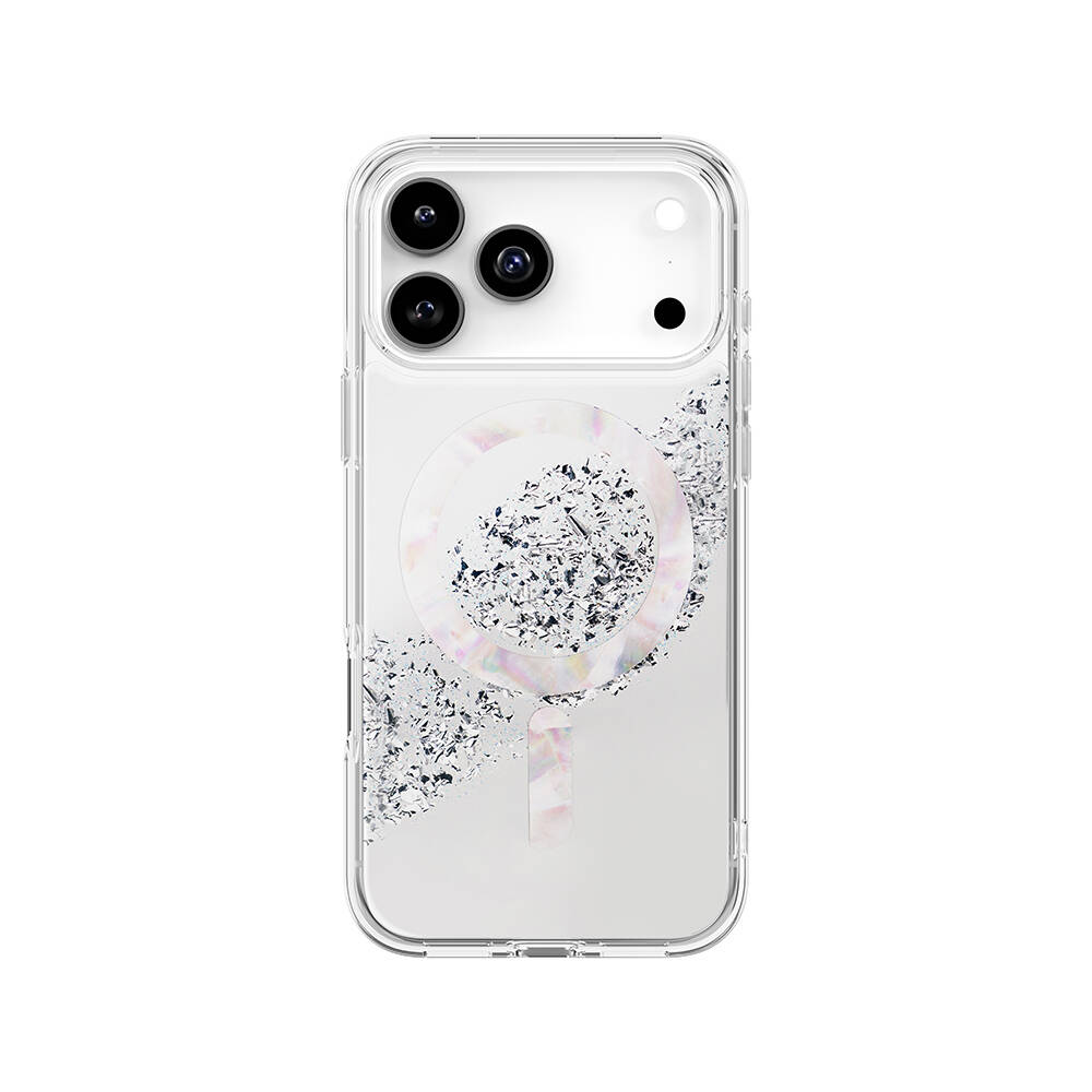 Apple iPhone 17 Pro Max Kılıf M-safe Şarj Parlak Kristal Desenli Coehl Crystelle Kapak - 2