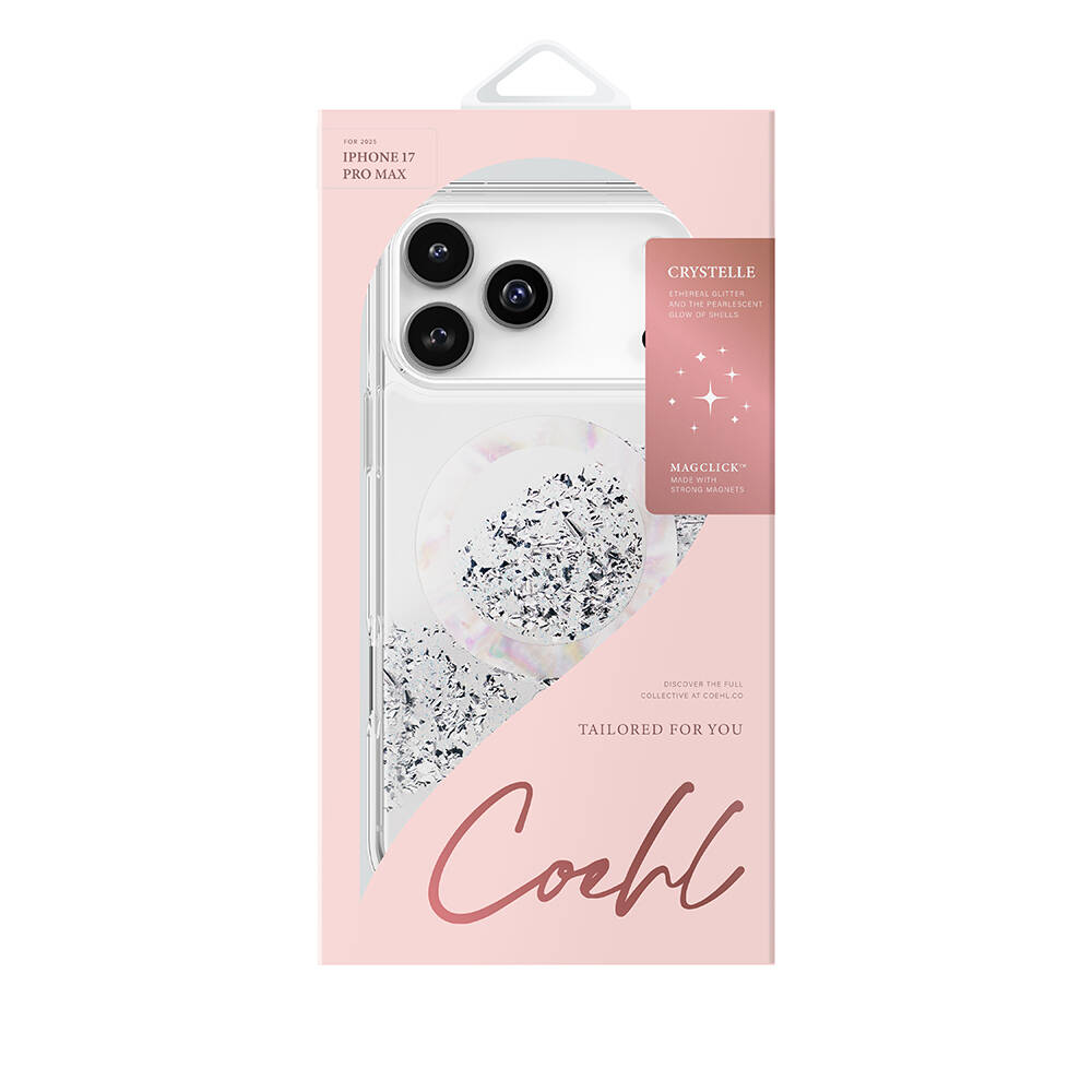 Apple iPhone 17 Pro Max Kılıf M-safe Şarj Parlak Kristal Desenli Coehl Crystelle Kapak - 4
