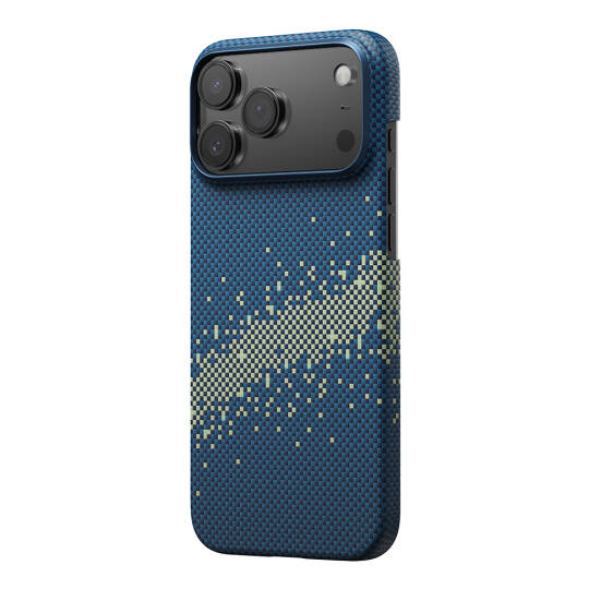 Apple iPhone 17 Pro Max Kılıf Magsafe Şarj Özellikli Aramid Karbon Fiber Pitaka Tactile Woven Starpeak Serisi Milky Way Galaxy Kapak - 3