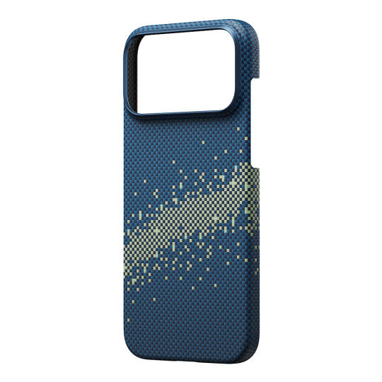 Apple iPhone 17 Pro Max Kılıf Magsafe Şarj Özellikli Aramid Karbon Fiber Pitaka Tactile Woven Starpeak Serisi Milky Way Galaxy Kapak - 4