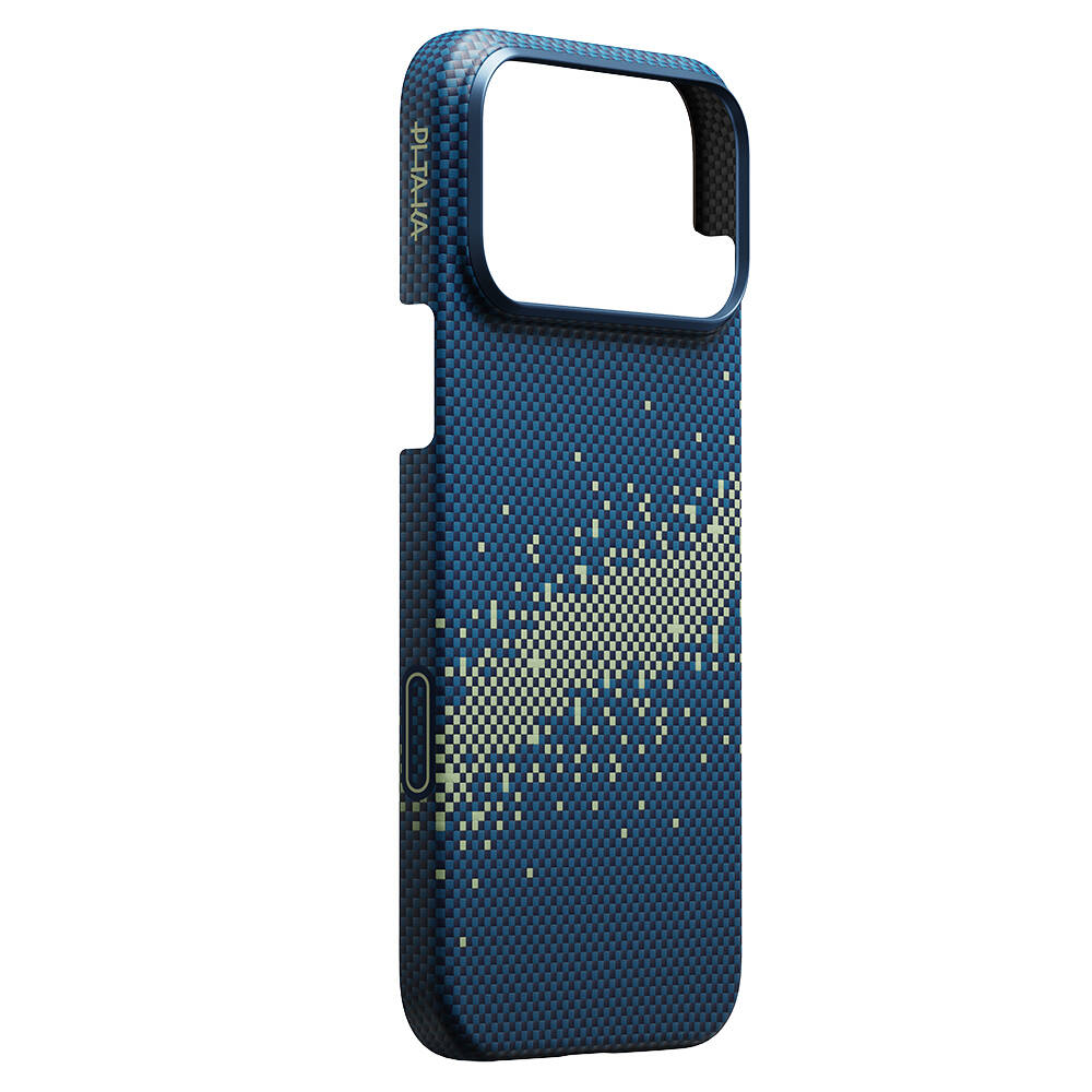 Apple iPhone 17 Pro Max Kılıf Magsafe Şarj Özellikli Aramid Karbon Fiber Pitaka Tactile Woven Starpeak Serisi Milky Way Galaxy Kapak - 5