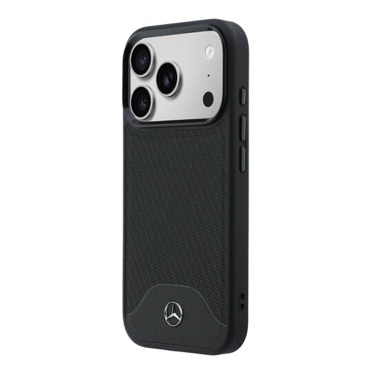 Apple iPhone 17 Pro Max Kılıf Mercedes Benz Orjinal Lisanslı M-safe Şarj Özellikli 3D Metal Logolu Wood Deri Dokumalı Kapak - 2