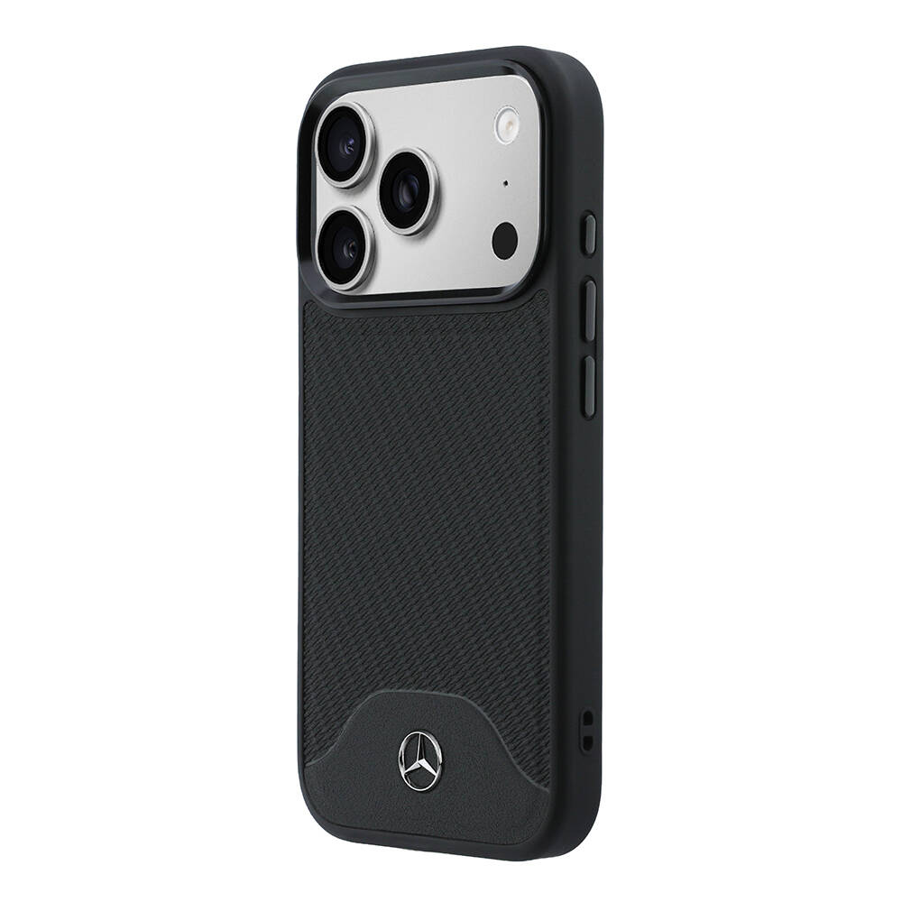 Apple iPhone 17 Pro Max Kılıf Mercedes Benz Orjinal Lisanslı M-safe Şarj Özellikli 3D Metal Logolu Wood Deri Dokumalı Kapak - 2