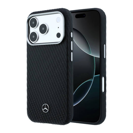 Apple iPhone 17 Pro Max Kılıf Mercedes Benz Orjinal Lisanslı M-safe Şarj Özellikli 3D Metal Logolu Wrap Wood Deri Kapak