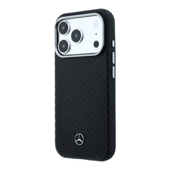 Apple iPhone 17 Pro Max Kılıf Mercedes Benz Orjinal Lisanslı M-safe Şarj Özellikli 3D Metal Logolu Wrap Wood Deri Kapak - 2