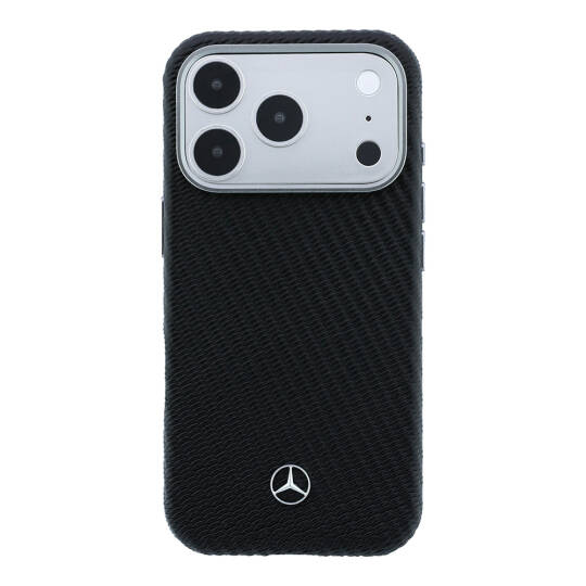 Apple iPhone 17 Pro Max Kılıf Mercedes Benz Orjinal Lisanslı M-safe Şarj Özellikli 3D Metal Logolu Wrap Wood Deri Kapak - 3