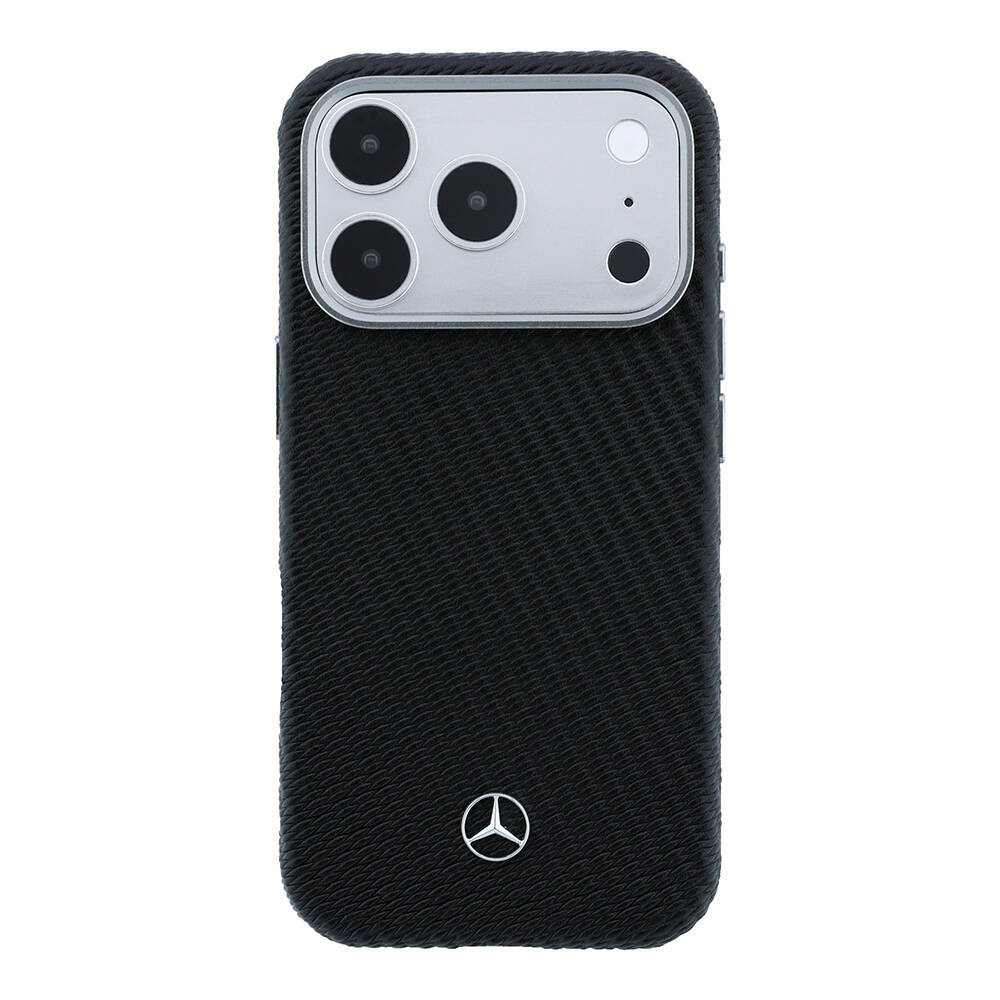 Apple iPhone 17 Pro Max Kılıf Mercedes Benz Orjinal Lisanslı M-safe Şarj Özellikli 3D Metal Logolu Wrap Wood Deri Kapak - 3