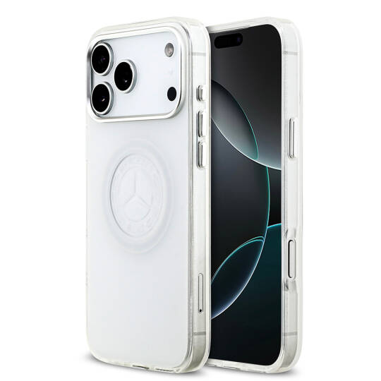 Apple iPhone 17 Pro Max Kılıf Mercedes Benz Orjinal Lisanslı M-safe Şarj Özellikli Buzlu PC Nostaljik Yıldız Dizayn Kapak - 2
